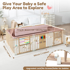 Wooden Baby Playpen with Learning Toys