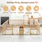 Wooden Baby Playpen with Learning Toys