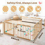 Foldable Wooden Baby Playpen