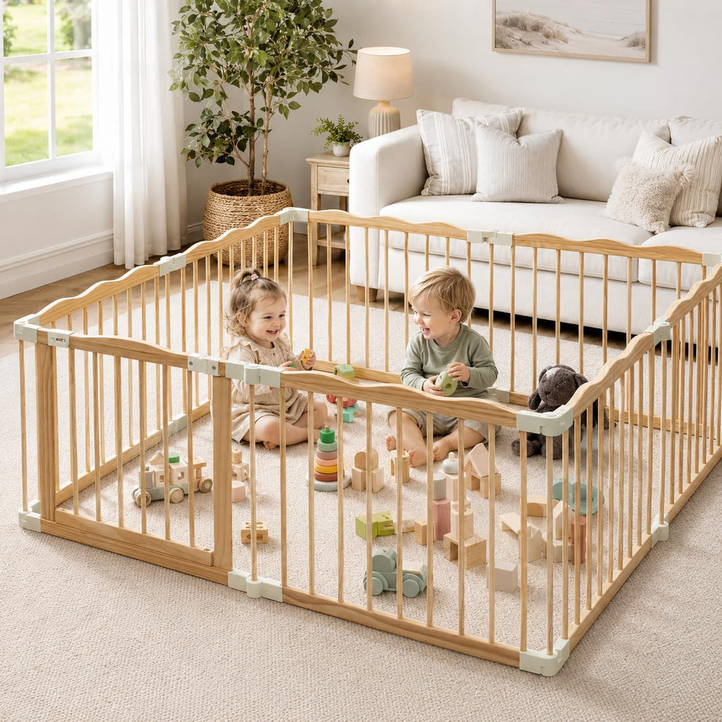 Foldable Wooden Baby Playpen