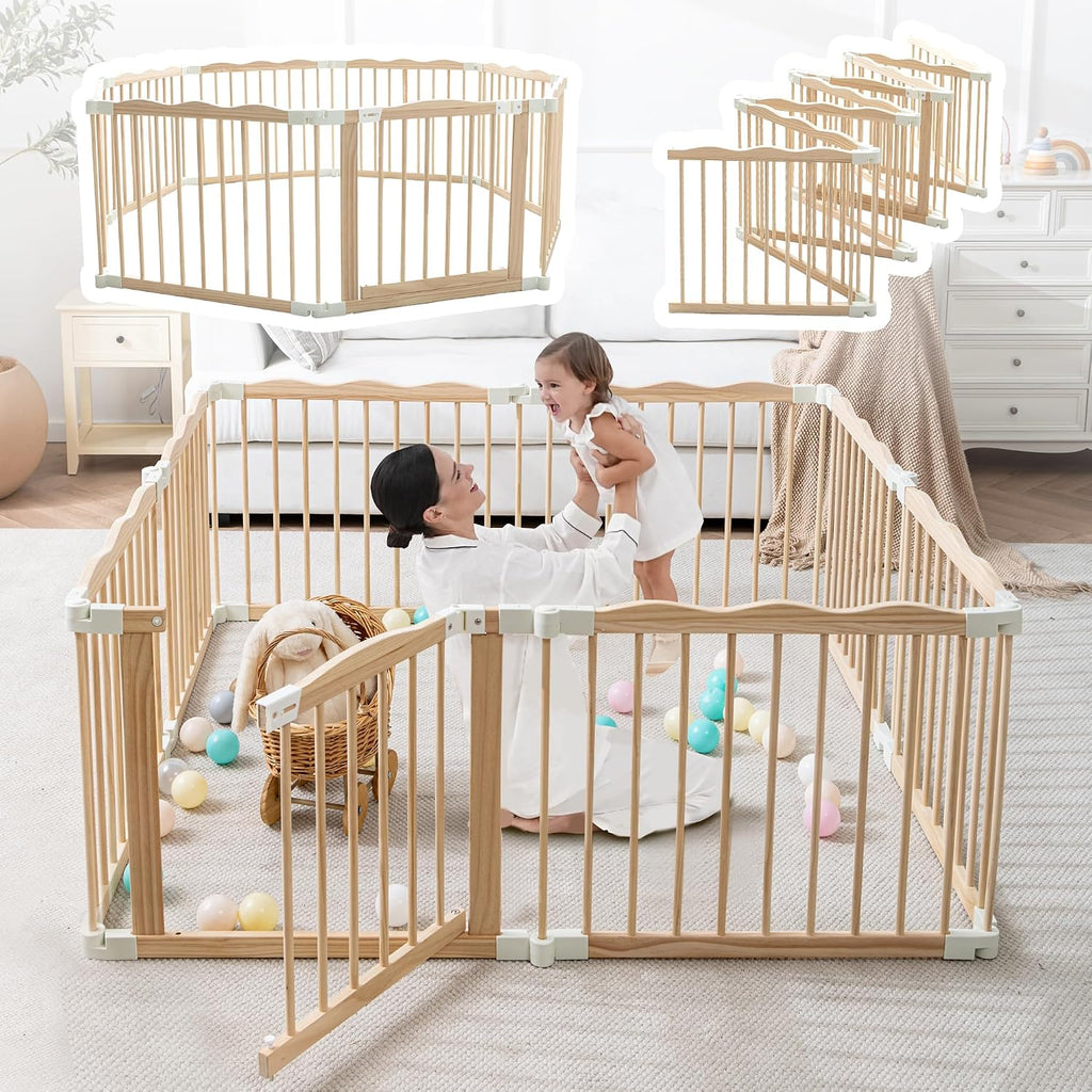 Foldable Wooden Baby Playpen