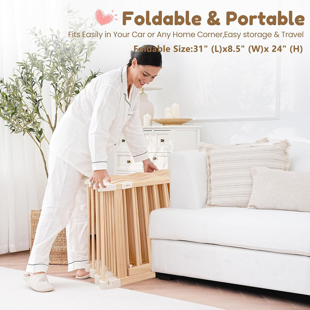 Foldable Wooden Baby Playpen
